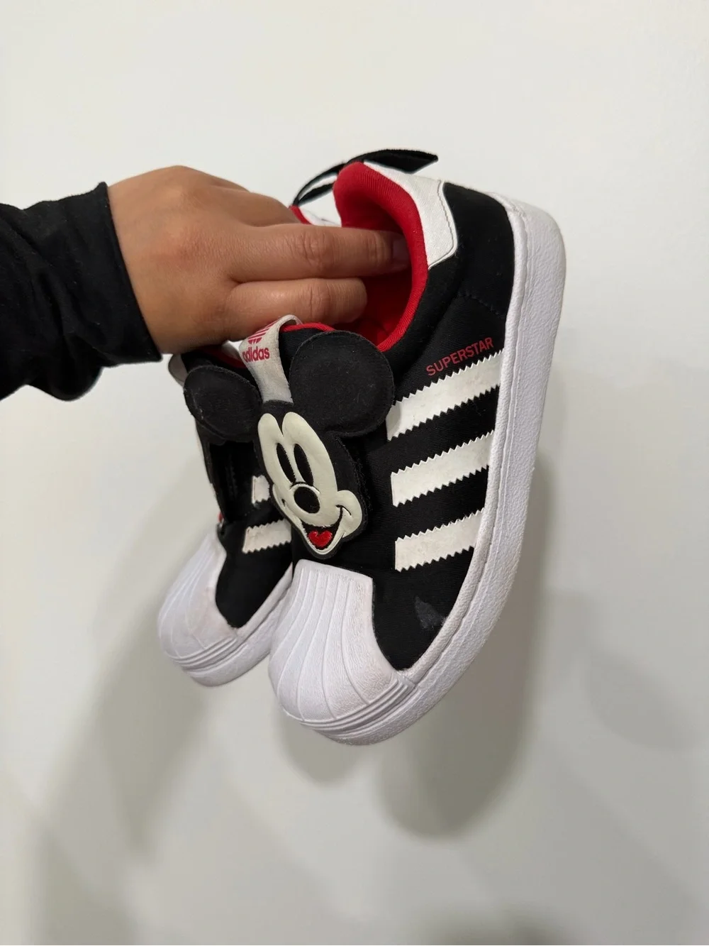 adidas Kids Mickey Mouse Slip-On Sneakers - Black White Red